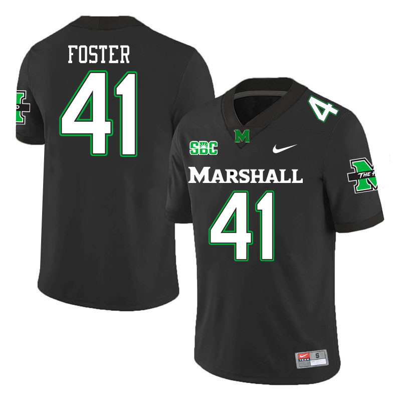 Men #41 Ahmere Foster Marshall Thundering Herd SBC Conference College Football Jerseys Stitched-Blac